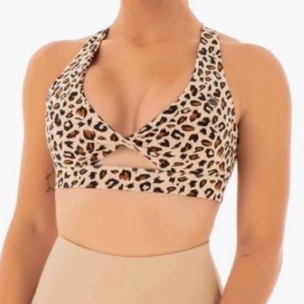 Ryderwear Adapt Twist Sports Bra - Nude Leopard - M